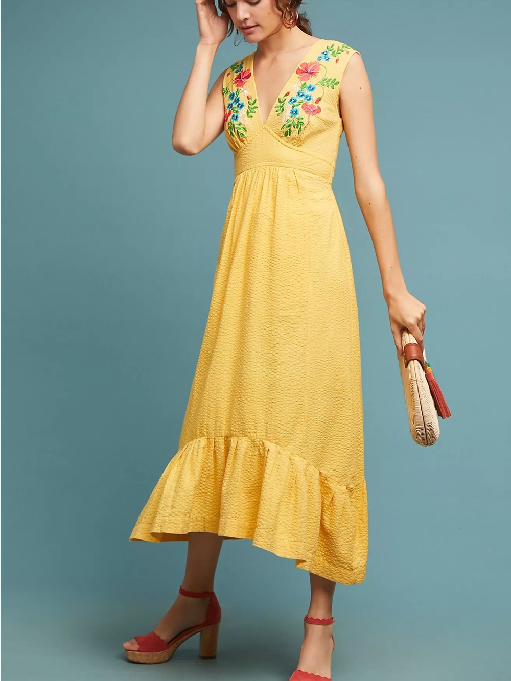 Anthropologie Catalina embroidered sundress